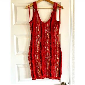 Vintage COOGI sweater dress | Red - multicolored| Very Sexy Fit w/ good stretch